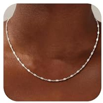 SLOONG Lip Kette Damen Sterlingsilber 925 - Silber Kette Jewelry Schmuck Geschenke für Damen Mutter Freundin(56cm)
