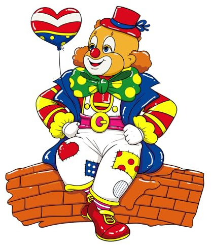 Crunier Wandbild Clown, Fensterbilder Fasching Clown, ClownDeko Fenster | Wanddeko Karneval,FaschingsdekoClown,Karnevals Deko Fenster, Selbstklebend Deko Clowns,Fensteraufkleber ClownParty Dekoration
