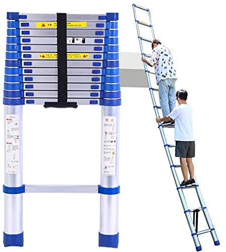 Leichte, teleskopierbare Ausziehleiter aus Aluminium mit 150 kg Tragkraft, klappbar, for Dachterrassen, Haus, Wohnmobil und Dachboden(8m/26ft)