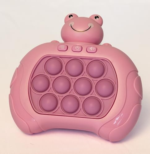 Pop It Game Pop or Flop, Elektronisches Fidget Toy Game Controller Pädagogisches Spielzeug Anti Stress Spielzeug mit Licht und Soundeffekten Montessori Spielzeug für Kinder (Frosch Rosa)