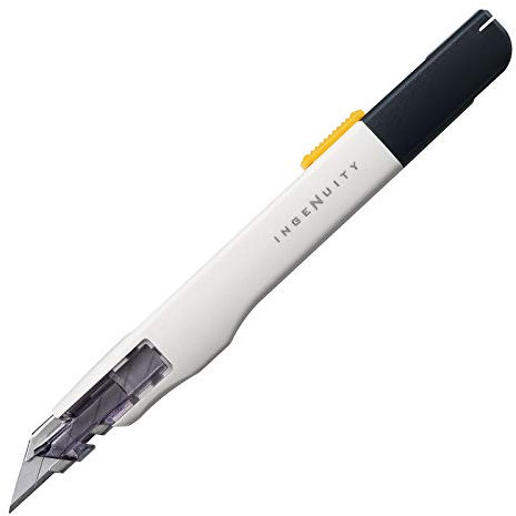 SDI - Cutter professionnel de haute précision SDI Ingenuity avec lame acier 9mm / 30º SK2+Cr. Ergonomique et gaucher. Couleur Ivoire, Mesure 14 cm