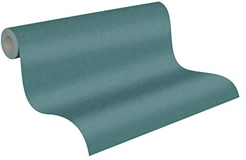 A.S. Création papier peint intissé New Elegance papier peint uni 10,05 m x 0,53 m vert bleu 375562 37556-2