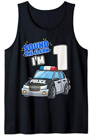 Kinder-Polizeiauto 1 Geburtstag 1 Jahr alt Polizist Offizier Tank Top