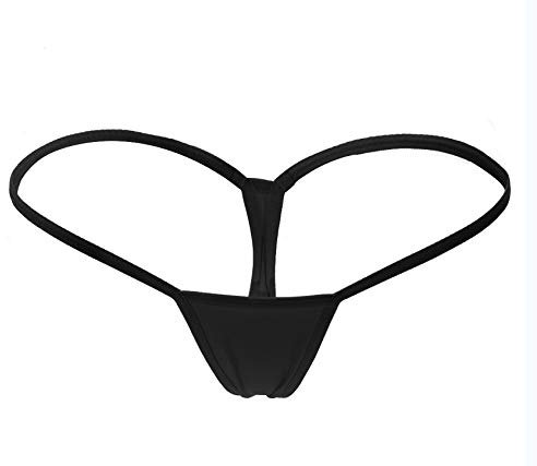 JFAN String Femme Slip Culottes Coton Respirant Suspensoir sous-Vêtement Lingerie Élastique Tanga Noir L