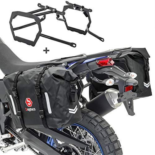Bagtecs Satteltaschen Set WP8 Kompatibel für Royal Enfield Himalayan 17-21 + Kofferträger