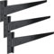 IRONTITE® Lot de 3 charnières en T noires de 350 mm pour portails en bois ou abris de jardin, revêtement noir pour protection contre les intempéries