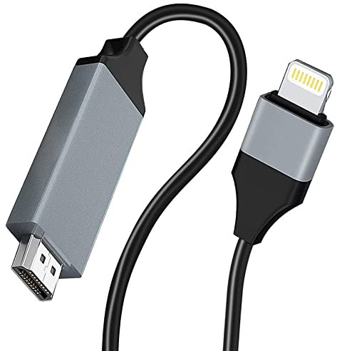 Lightning to HDMI Adapter Cable for iPhone,[Apple MFi Certified] 1080P HDTV Cable Adapter Digital AV Sync Screen Connector Compatible with iPhone/iPad/iPod on HD TV Monitor Projector - 6.6 Feet/2M