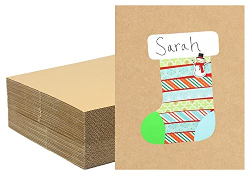 suituts 50 Pack 8X10 Inch Corrugated Cardboard Sheets, Brown