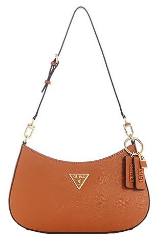 GUESS Women Noelle TOP Zip Shoulder Bag, Leichter Cognac