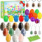 Herritozl Ostergeschenke für Kinder 12 Edelstein-Set, Farbenfrohes Steine-Set EIN echter eiförmiger Kristall Stein für Party, Ostereier zum Befüllen, Osterkorbfüller Kinder