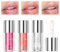 Gireatick Lip Plumper Make-up Kit, 3-teiliges Klares Flüssiges Lippenstift-Set, Lang Anhaltender Wasserdichter, Feuchtigkeitsspendender, Glänzender Lipgloss für Vollere Lippen