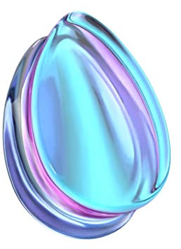 beyoutifulthings Ohr-Plug Tränen-Tropfen Lila Blau Changierend Glas Ohr-Piercing Ohr-Schmuck Tunnel Double Flare Sattel-Verschluss 10-mm