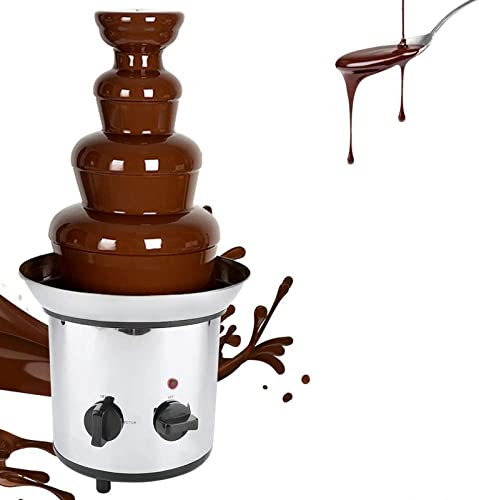 CUSMA Fuente De Chocolate De 4 Niveles, Máquina De Fusión De Cascada Profesional, Calentador De Buffet De Acero Inoxidable, Restaurante De Bodas De Fiesta