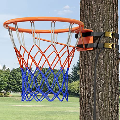 Ø 18 Basketball Hoop Tree Mounted, Basketball Rim for Outdoor Use, Heavy Duty Basketball Rim and Net, Hanging Basketball Goal for All Weather