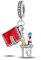Schule Stifte Lineal Pinsel Bleistift Becher Buch Studieren - Bettelarmband Anhänger Schmuck Dekoration Zubehör Geschenk Sterlingsilber