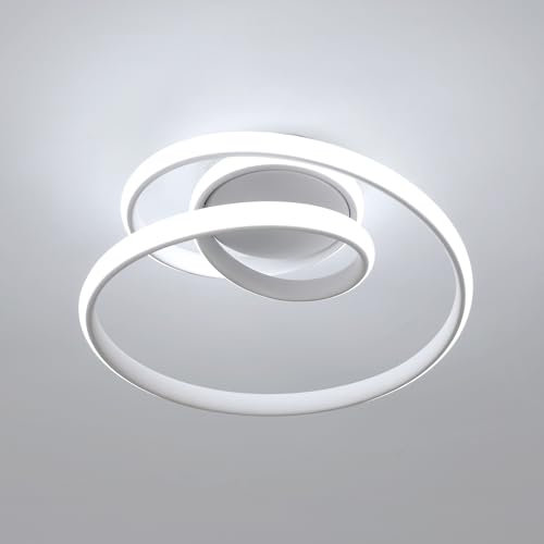 Comely LED Deckenlampe, 36W 4000LM Modern, Kreative Spirale Design Weiße Acryl Deckenbeleuchtung für Diele Schlafzimmer Wohnzimmer Esszimmer, Kaltweißes Licht 6500K