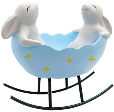 realideas Easter Bunny Decorations Spring Indoor Home Decor Bunny Figurines Rabbit Bunny Candy Dish Serving Bowl - Home Table Decor Centerpiece Easter Bunny Collectible Figurines