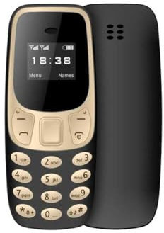 Deals BM10 Das kleinste Mobiltelefon der Welt, entsperrt, Mini-Handy GSM 2 in 1 mit Bluetooth-Kombination, Freisprecheinrichtung, Dual-SIM-Karte, GSM (schwarzes Gold)
