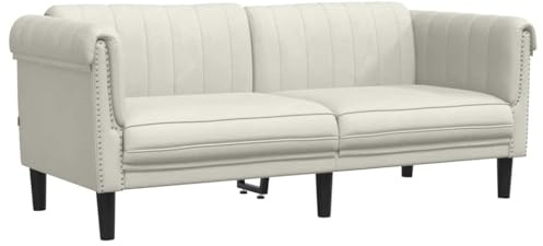 vidaXL Sofa, Polstersofa 2-Sitzer mit Stützbeinen, Zweisitzer Loungesofa Designsofa für Wohnzimmer, Couch Wohnzimmersofa, Creme Samt