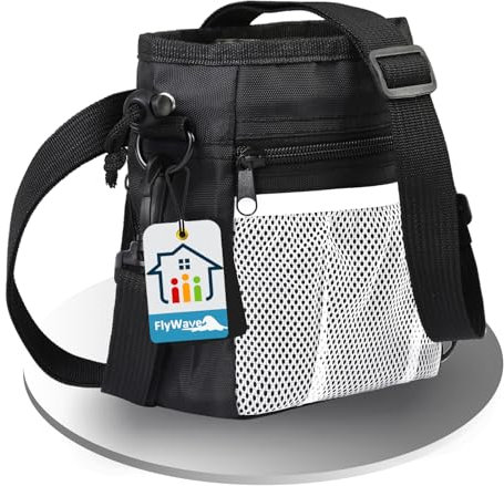 FlyWave Multifunktionale Leckerlitasche für Hunde, Gassi Tasche mit Kotbeutelspender, Futtertasche Hund, Bauchtasche Hundetraining, Gassitasche für Hundeleckerli