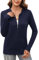 Aottori Strickjacke Damen Kurz Cardigan mit Kapuze Reißverschluss Langarm Kapuzenpullover Herbst Winter Jacke Elegant Casual Strickcardigan Pullover Outerwear Strickmantel Marine L