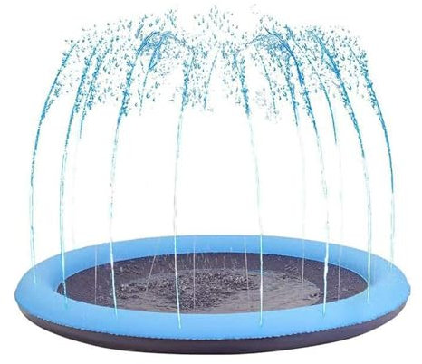 Splash Mat for Outdoor, Splash Pad for Dogs, Double Edge Pool Water Splash Mat for Dogs, Flexible Fountain Mat, Splash Mat