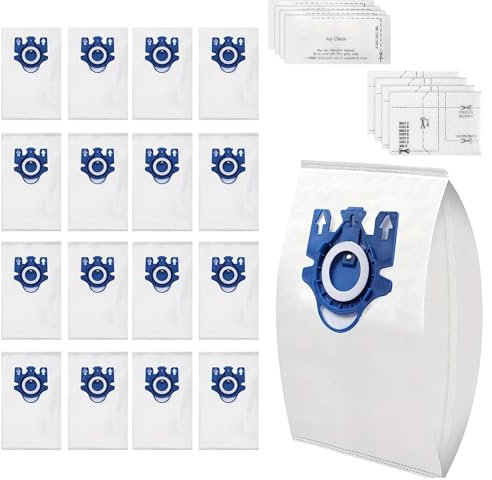 16 bolsas de aspiradora Filtros compatibles con Miele GN Bolsas para aspiradora Classic C1 Complete C2 Complete C3 S2 S5 S8 S400 S600 S800 con 4 filtros de protección del motor y 4 filtros de aire de