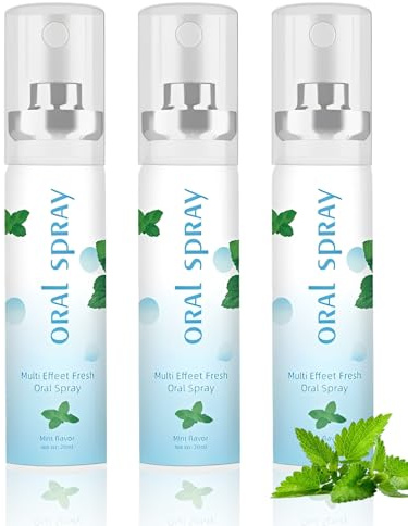 hommova 3Pcs Mouth Spray for Bad Breath, Pro-Biotic Mouth Spray, Long Lasting, Mint