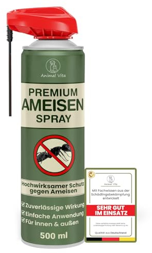 Animal Vita Ameisen Premium Spray [hochwirksam] - Ameisenspray mit effektiver Sofortwirkung für Innen & Außen - Mittel gegen Ameisen – wirkt schnell und zuverlässig