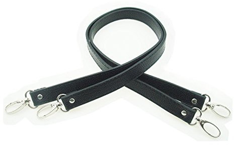MYIW 1 paar 25 leder mit tasche griffen, ersatz - täschchen sollte griffe, handtasche riemen, brieftasche tasche mit riemen (schwarz)