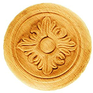 Déco Parisienne Rosace Ronde Ø60 Motif acanthe en Bois hêtre RR32 - Bois hêtre Naturel