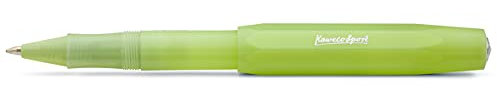 Kaweco FROSTED SPORT Rollerball Fine Lime I Gel- / Kugelschreiber aus hochwertigem Kunststoff mit Keramikkugel I Trendiger Kuli in Orange I 13 g Tintenroller mit 0.7 mm Mine I Gelroller 13,5 cm