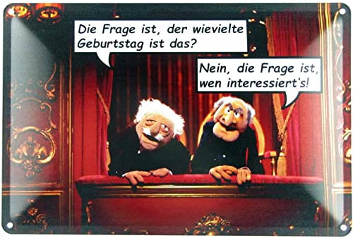 Blechschild 20x30cm gewölbt Waldorf Statler Muppet Show Geburtstag Deko Geschenk Schild