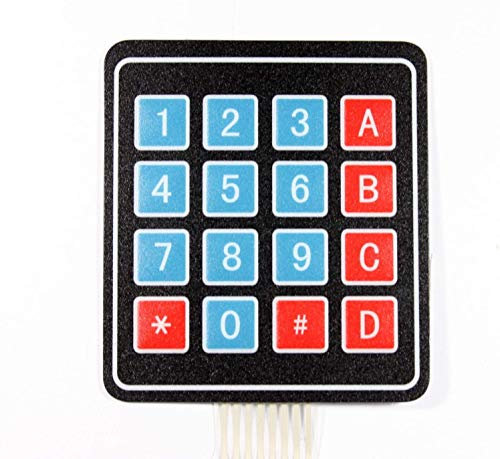 Paradisetronic.com Folientastatur, 4x4 Matrix, 16 Taster, 3.3V 5V Membrane Keypad Tastatur für z.B. Arduino, Raspberry Pi