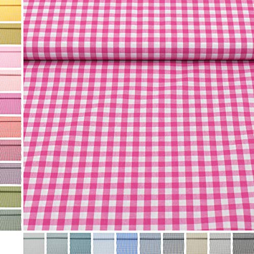 MAGAM-Stoffe Mona Vichy-Karo groß Baumwollstoff Oeko-Tex Meterware 50cm (05. Pink)