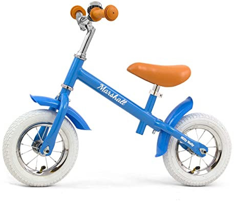 Milly Mally Laufrad für Kinder Marshall gepumpte Laufräder Fahrrad für einen 2-Jährigen Kinderlaufrad aufblasbare Räder (Blue)
