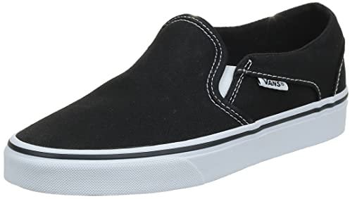 Vans Women's Wm Asher Trainers, Canvas Black White, 2.5 UK