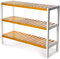 Vencier Bamboo Shoe Rack Natural – Easy Assembly & Strong Design Stand Shelf Organizer Ideal for Corridor, Bedroom, Bathroom, Hallway & Small Spaces, Large Capacity (Natural/White, 3 Tier)
