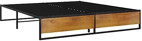 vidaXL Bettgestell Bett Metallbett Schlafzimmerbett Doppelbett Bettrahmen Ehebett Lattenrost Schlafzimmermöbel Schwarz Metall 160x200cm