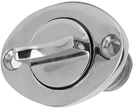 Fafeicy 316 Edelstahl Garboard Drain Plug, 38 x 55 mm Oval Captive Boat Plug, mit 1 Zoll Lochgröße und 3/4 Zoll Gewindegröße, für Marine Yacht Boot
