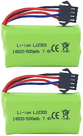 ZYGY 2PCS 7.4V 500mAh SM-4P Plug Batterie pour EC16 DE85 télécommande Bateau Batterie de Rechange modèle de Bateau modèle de Voiture Haut débit