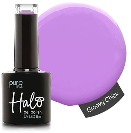 Halo Gel Polish 8ml - Groovy Chick. UV/LED Gel Nail Polish, Long Lasting & Easy To Apply. Nail Art Colours For Manicure & Pedicure. Gel Polish For Professional & Home Use.