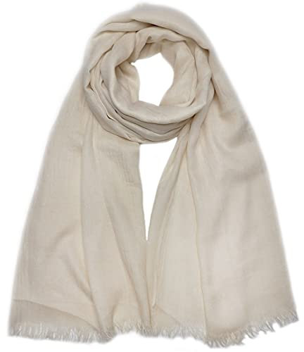 Gragengs Women Summer Scarfs Cotton Lightweight Large Long Gauze Shawl Beach Wrap Plain 75”×43”,Cream