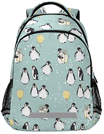 Mnsruu Großer Rucksack mit lustigem Pinguin-Motiv, blauer Vogel, für Reisen, Uni, Schule, Laptop, Tagesrucksack, Büchertasche