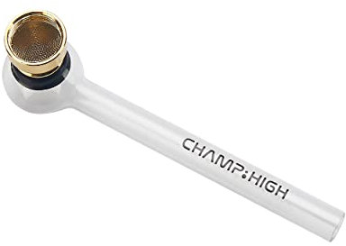 TABAKPFEIFE aus Glas mit Steckkopf und Sieb 12cm Champ Glaspfeife Tabakpfeife Pfeife Tabak Pipe 27 (Gold)