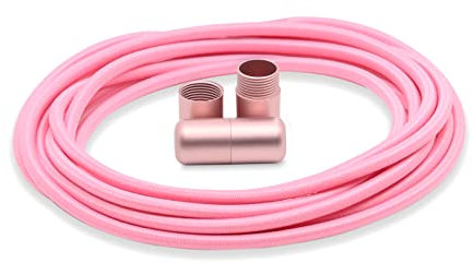 BETTER THREE elastische Schnürsenkel rund mit Aluminium Verschluss Gummi Schnürsenkel ohne Binden! Individuell an den Schuh anpassbar - 100 cm lang 3 mm (Rosa)