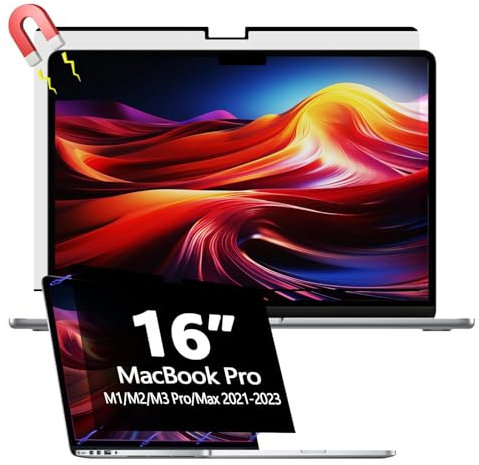 Magnetischer Blickschutzfilter für MacBook Pro 16 Zoll (2021, M1 Pro), Einfach zum Anbringen & Entfernen, Anti-Blaulicht Laptop Sichtschutzfolie für MacBook Pro 16 Zoll
