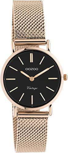 Oozoo Vintage Damen Uhr - Armbanduhr Damen mit 14mm Mesh Armband - Analog Damenuhr in rund C20234