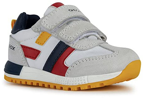 Geox B ALBEN Boy Sneaker, White/Navy, 20 EU