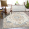 TOPICK Teppich Wohnzimmer Waschbar Kurzflor Retro Teppich 120x180cm Orange Blumen Orientalischer Faltbar Weich rutschfest Dünn Schlafzimmer Kinderzimmer Wohnzimmer Flur